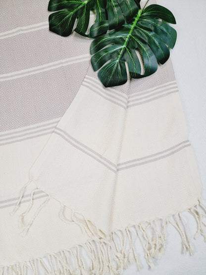 Beach/Bath Sand Free Towels-Easy Carry Quick Dry Thin Towel-Light Beige