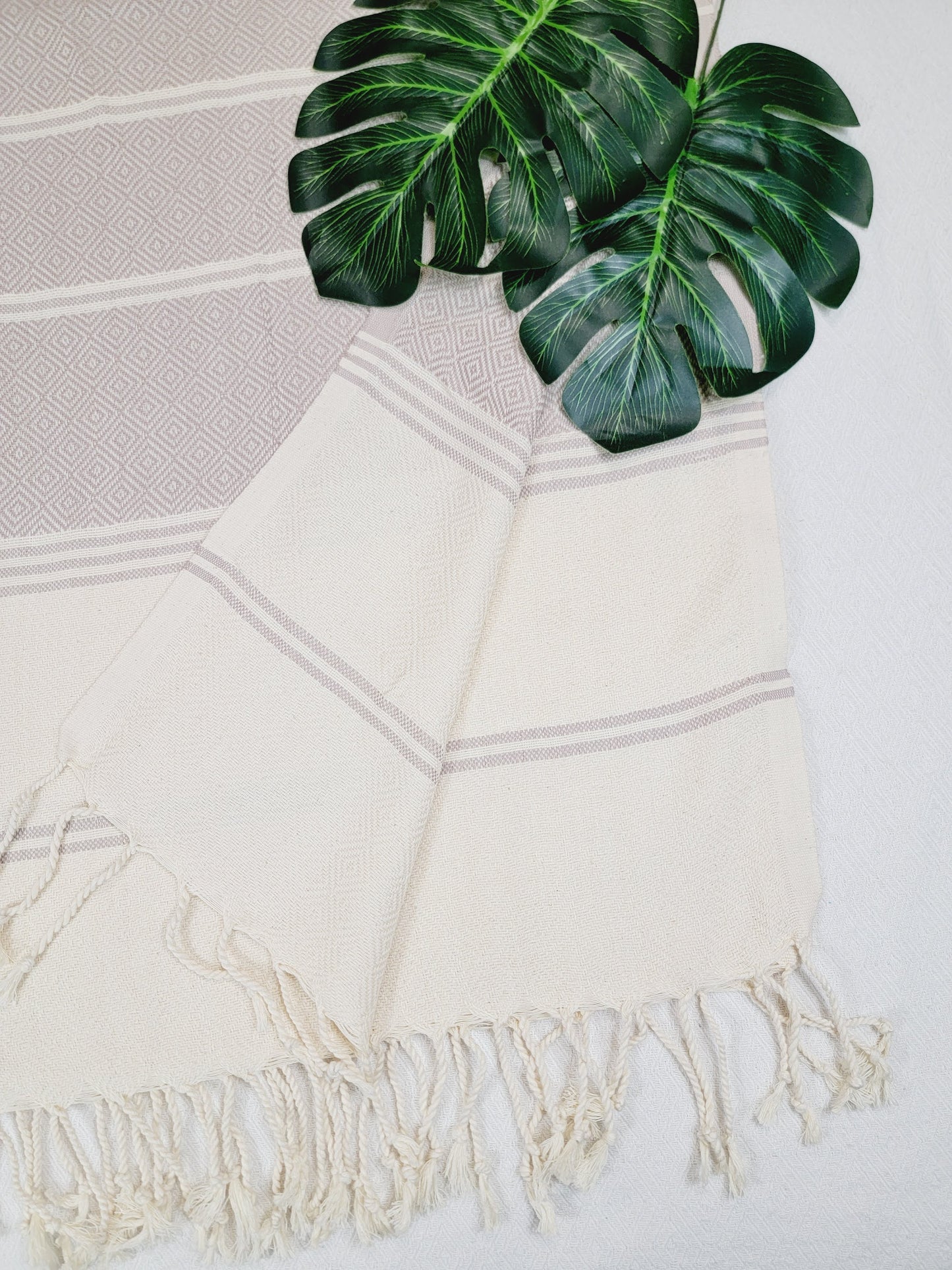 Beach/Bath Sand Free Towels-Easy Carry Quick Dry Thin Towel-Light Beige