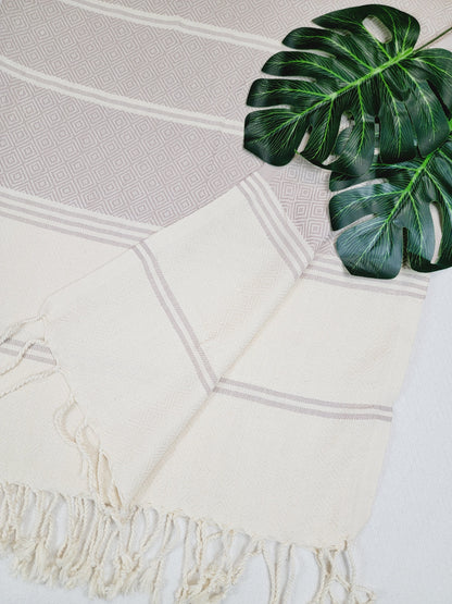 Beach/Bath Sand Free Towels-Easy Carry Quick Dry Thin Towel-Light Beige