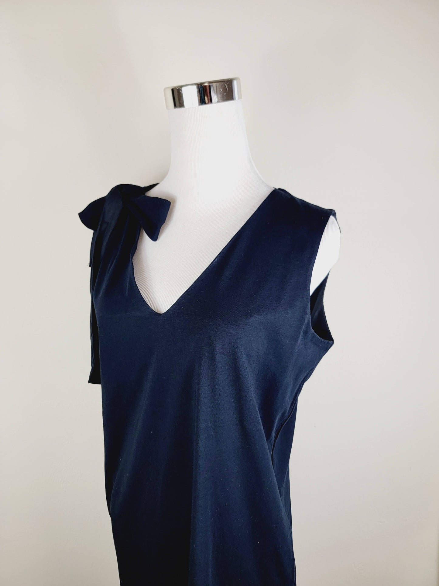 Jersey Dress Green one shoulder tie up with pockets