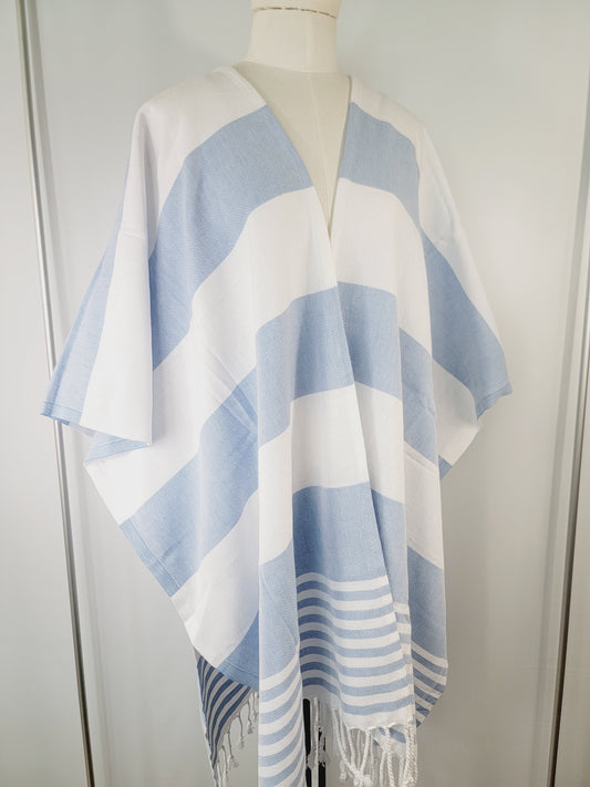 Beach cover up, Beach Dress open front - Blue