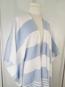 Beach cover up, Beach Dress open front - Blue