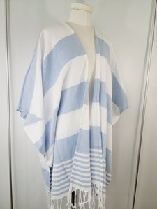 Beach cover up, Beach Dress open front - Blue