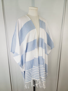 Beach cover up, Beach Dress open front - Blue