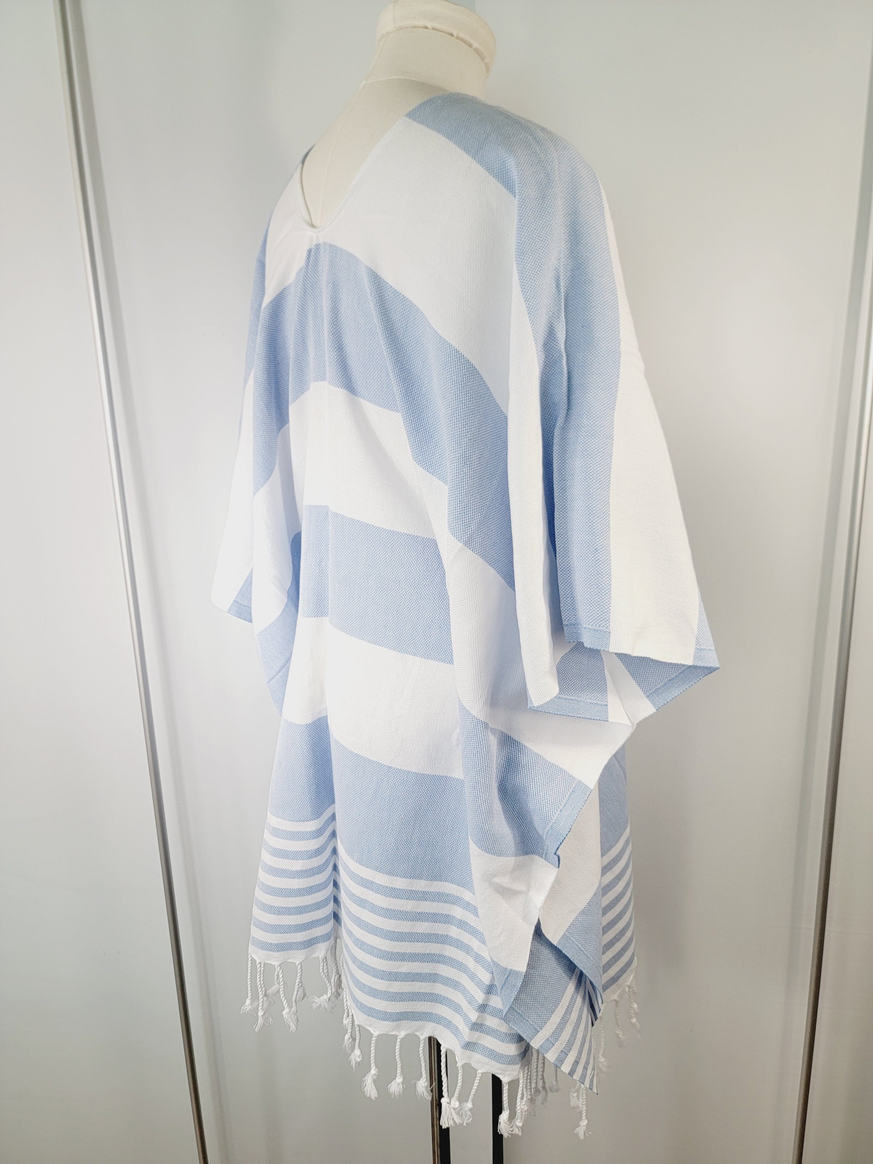 Beach cover up, Beach Dress open front - Blue