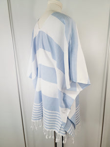 Beach cover up, Beach Dress open front - Blue