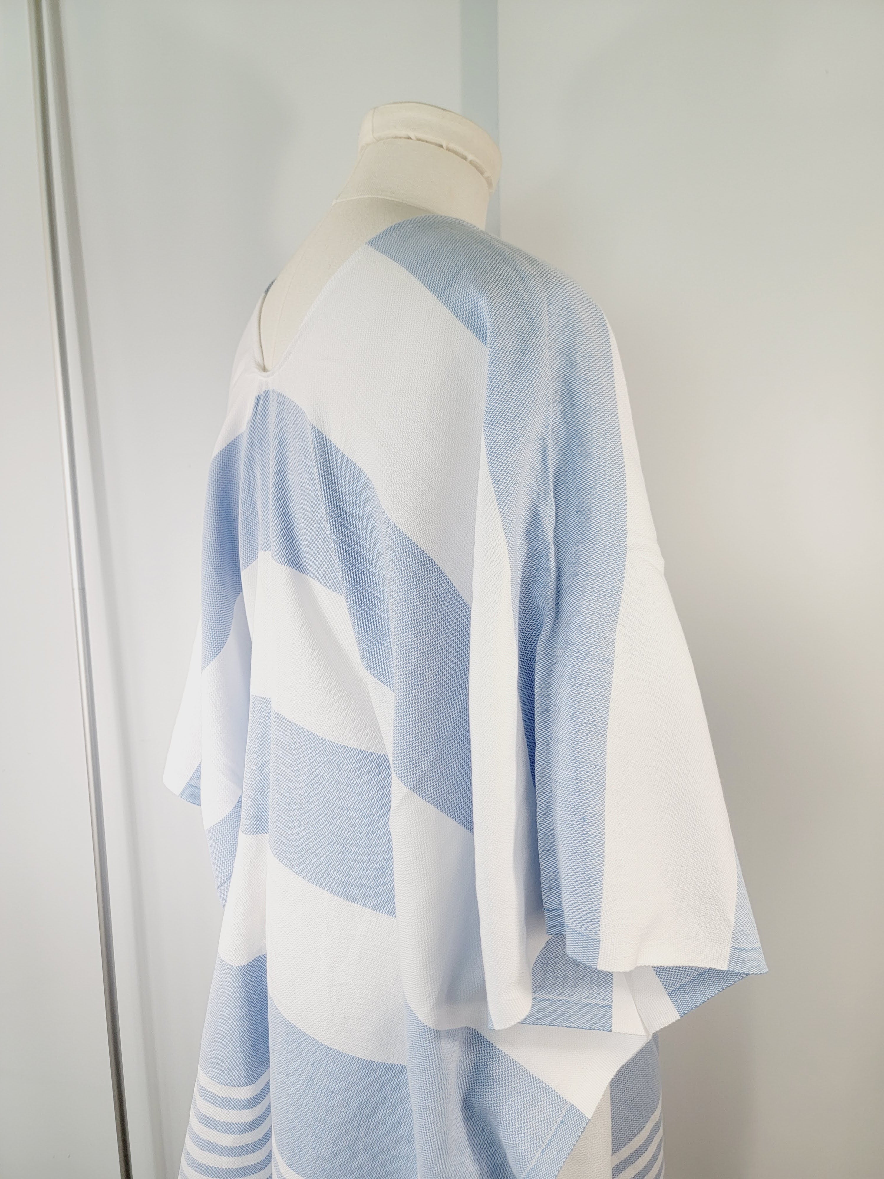 Beach cover up, Beach Dress open front - Blue