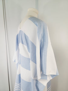 Beach cover up, Beach Dress open front - Blue