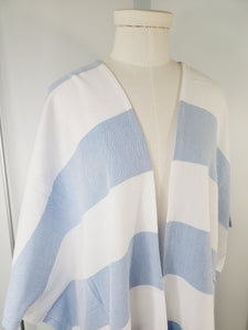 Beach cover up, Beach Dress open front - Blue