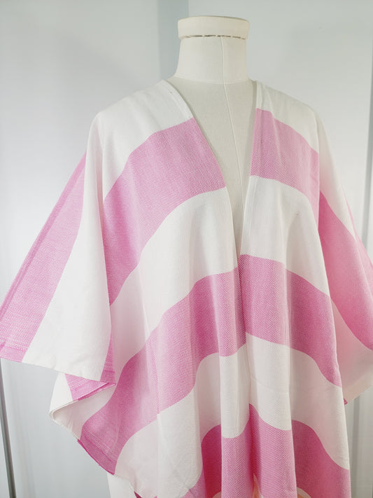 Beach cover up, Beach Dress open front - Pink/Orange
