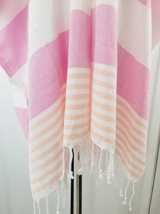 Beach cover up, Beach Dress open front - Pink/Orange