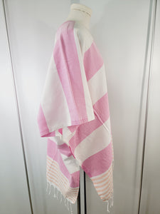 Beach cover up, Beach Dress open front - Pink/Orange