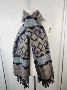 Scarf, Shawl, Extra Soft Unisex Head Cover - Brown/Black