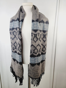 Scarf, Shawl, Extra Soft Unisex Head Cover - Brown/Black