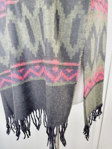 Scarf, Shawl, Extra Soft Unisex Head Cover - Green/Black