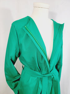 LONG BELTED JACKET WITH POCKETS