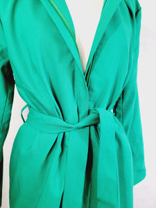 LONG BELTED JACKET WITH POCKETS