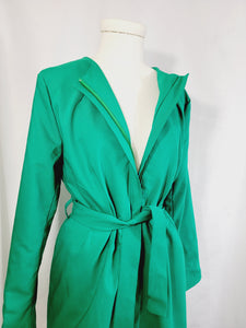 LONG BELTED JACKET WITH POCKETS