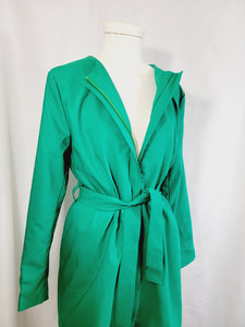 LONG BELTED JACKET WITH POCKETS