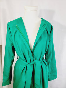 LONG BELTED JACKET WITH POCKETS