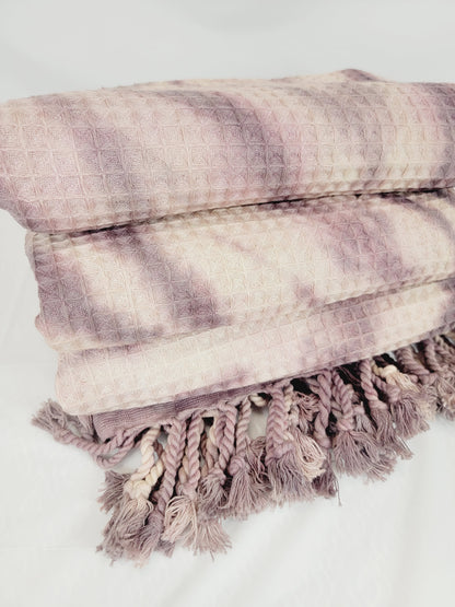 Toalla de baño, Toalla de gofre, Toalla de playa turca, Tie dye hecho a mano