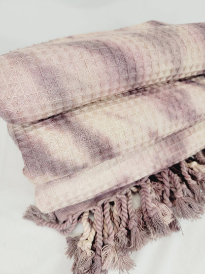 Toalla de baño, Toalla de gofre, Toalla de playa turca, Tie dye hecho a mano