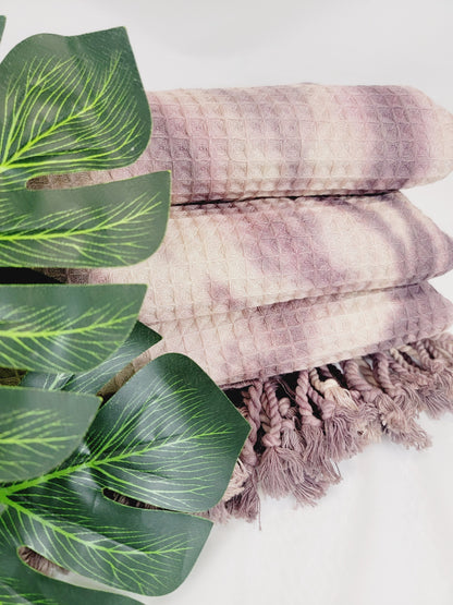 Toalla de baño, Toalla de gofre, Toalla de playa turca, Tie dye hecho a mano