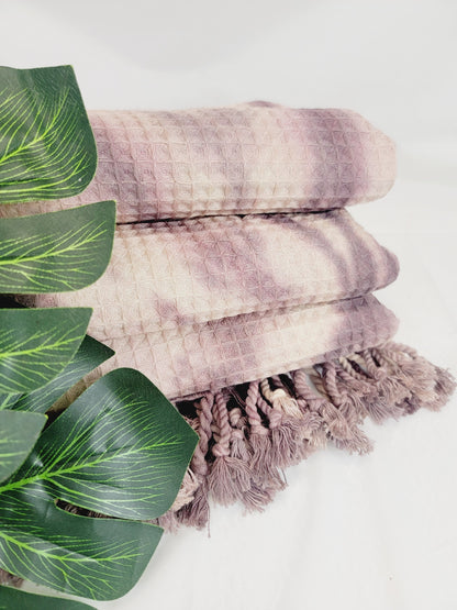 Toalla de baño, Toalla de gofre, Toalla de playa turca, Tie dye hecho a mano