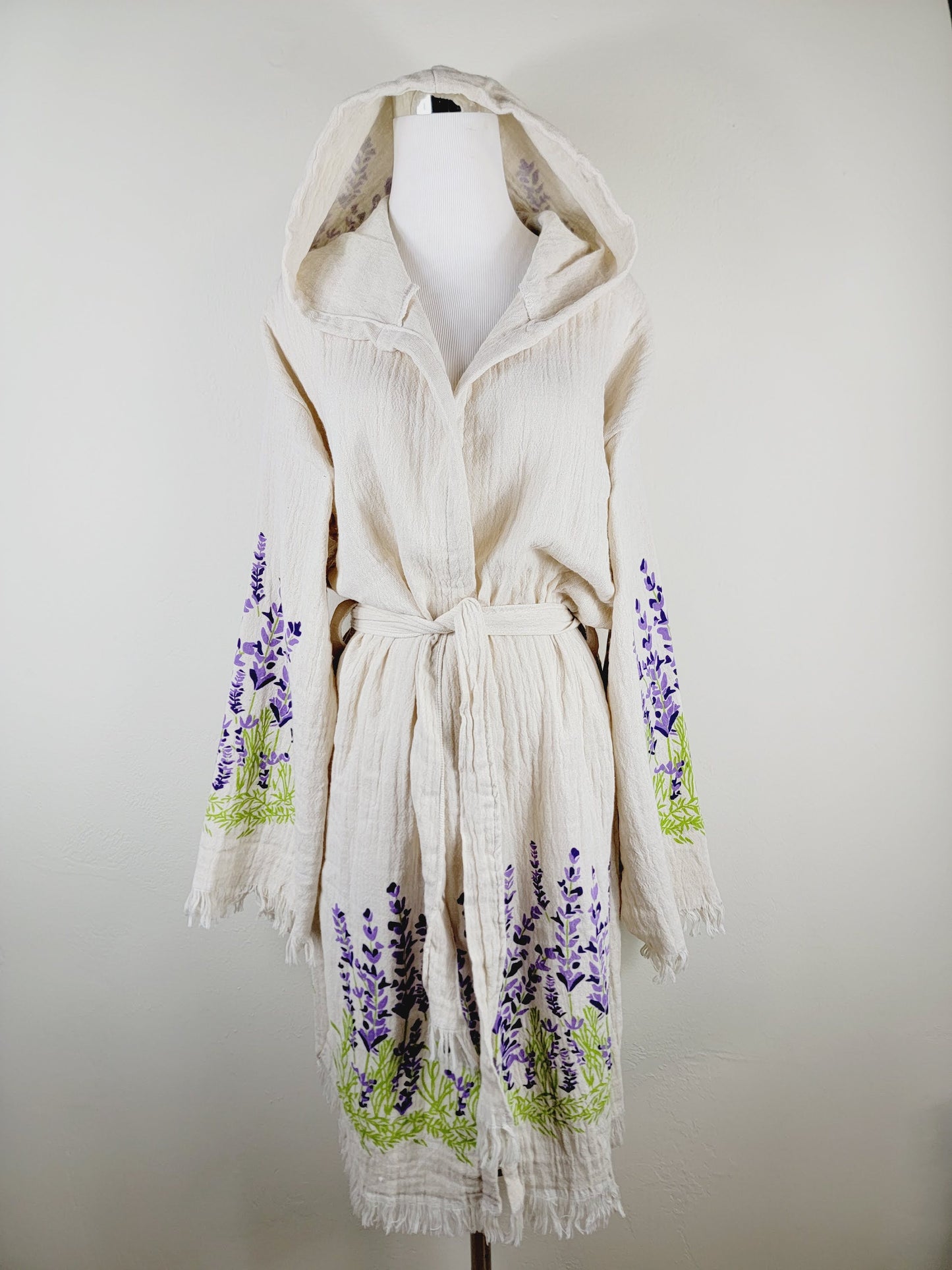 Unisex Belted Muslin Robe for Spa, Beach & Home