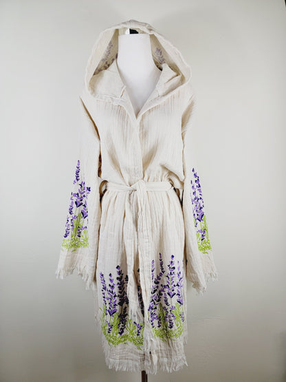 Unisex Belted Muslin Robe for Spa, Beach & Home