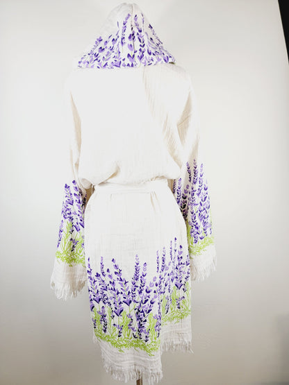 Unisex Belted Muslin Robe for Spa, Beach & Home