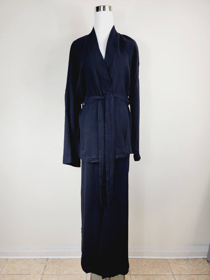 Breathable Muslin Set for Women, Versatile Everyday Wear, Black