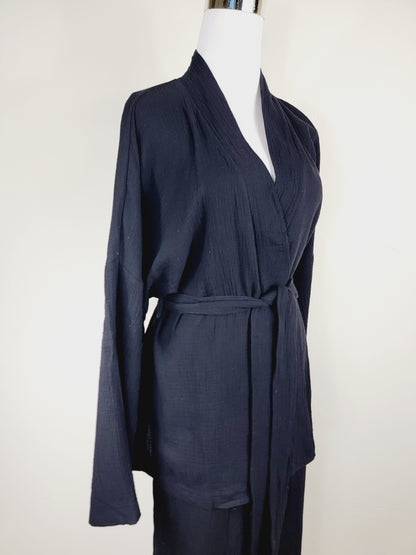 Breathable Muslin Set for Women, Versatile Everyday Wear, Black