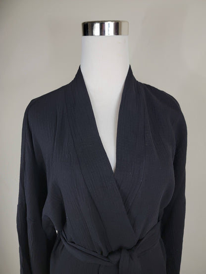 Breathable Muslin Set for Women, Versatile Everyday Wear, Black