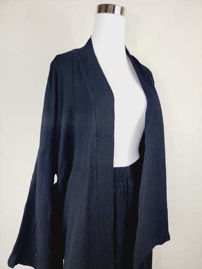 Breathable Muslin Set for Women, Versatile Everyday Wear, Black