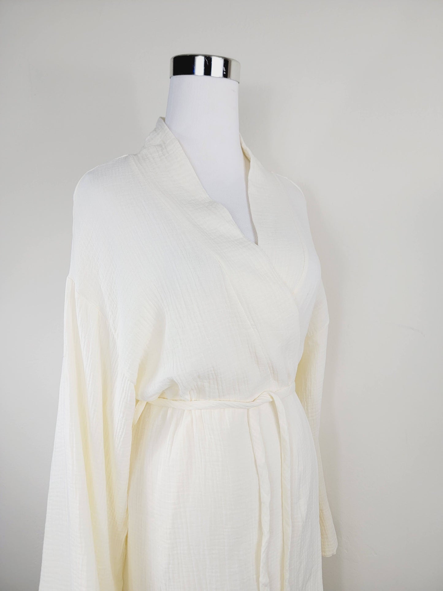 Women's Cotton Muslin Robe,Wrap style , Loose Sleeves,Belted