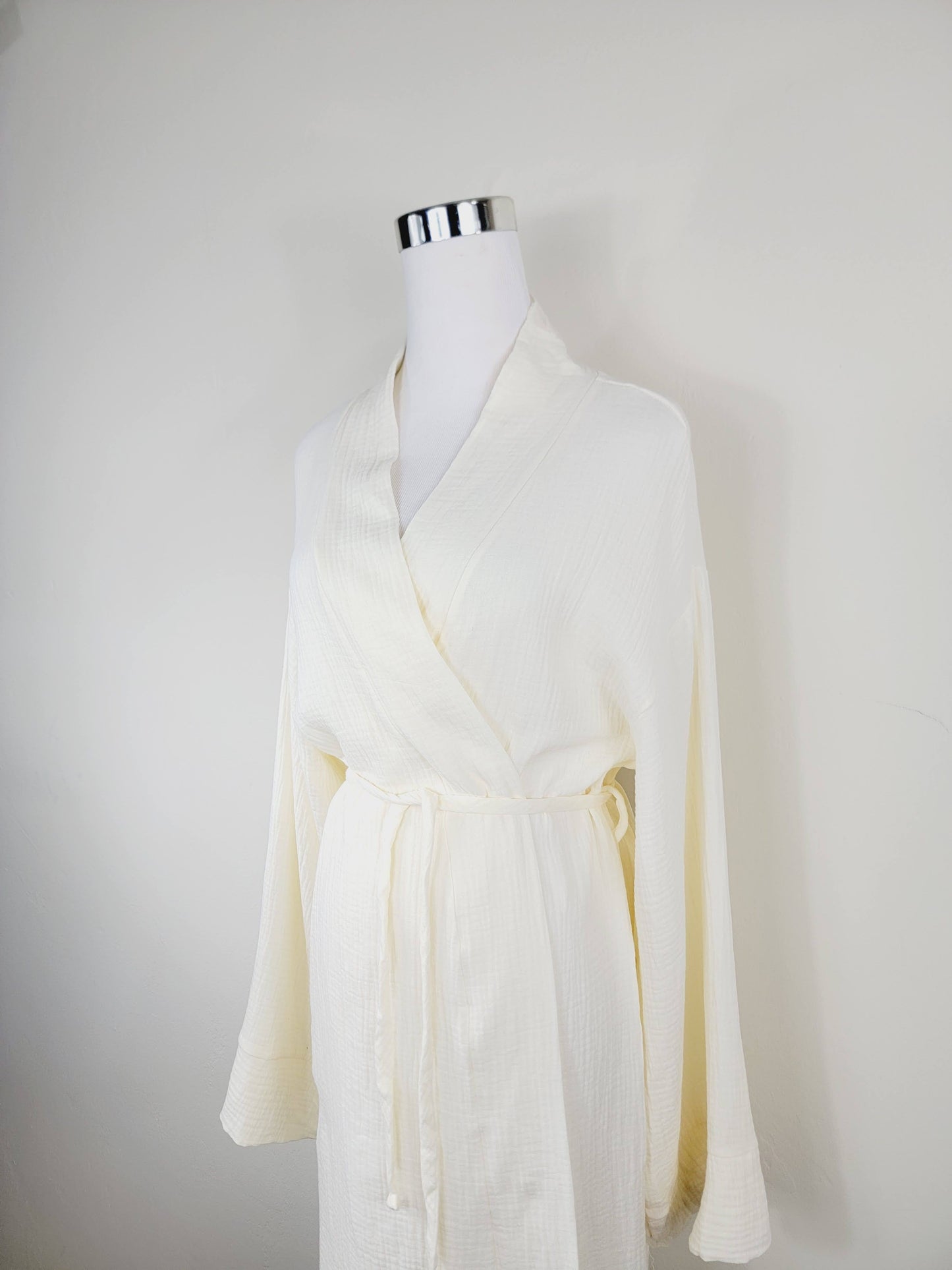 Women's Cotton Muslin Robe,Wrap style , Loose Sleeves,Belted