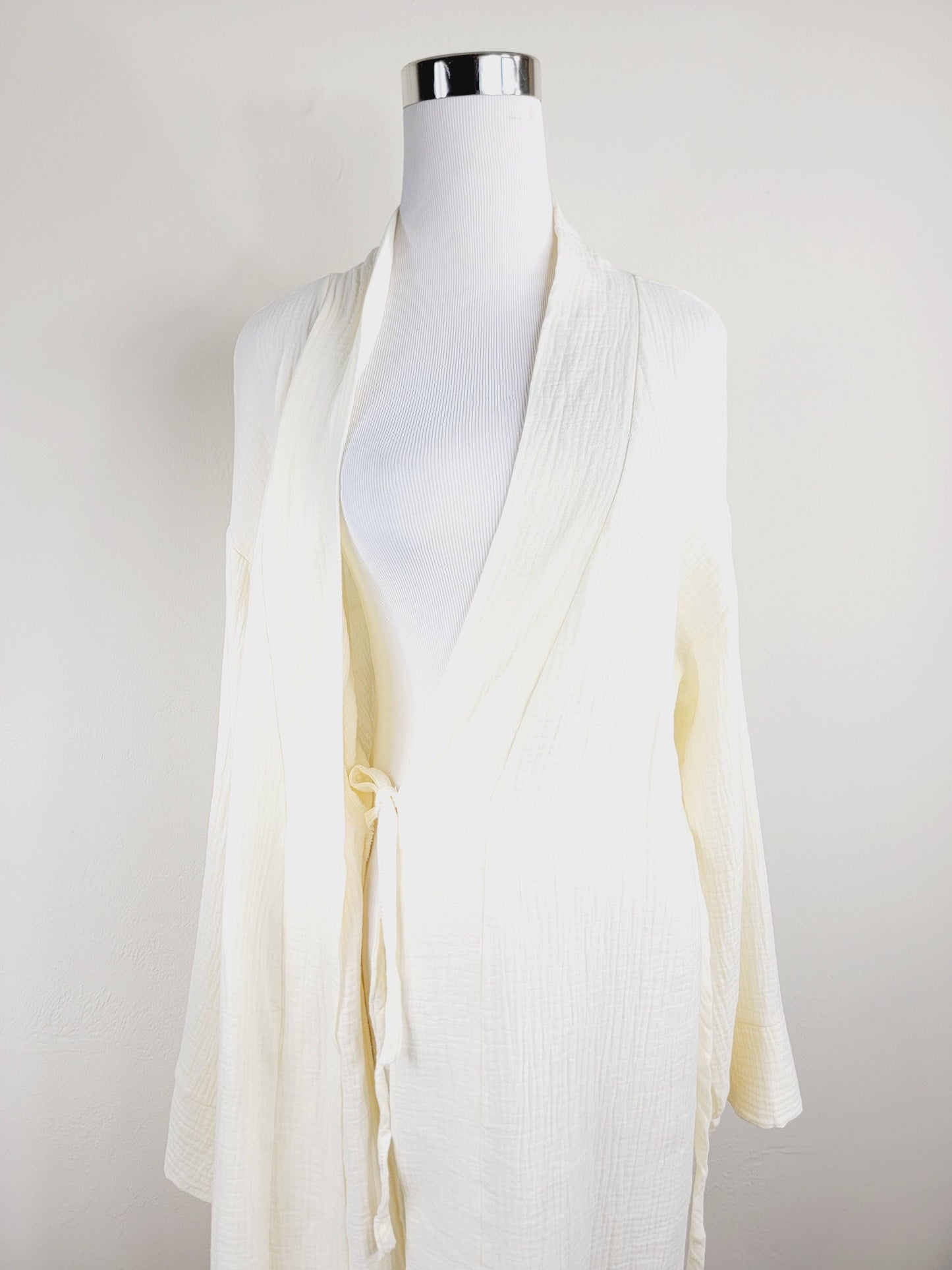 Women's Cotton Muslin Robe,Wrap style , Loose Sleeves,Belted