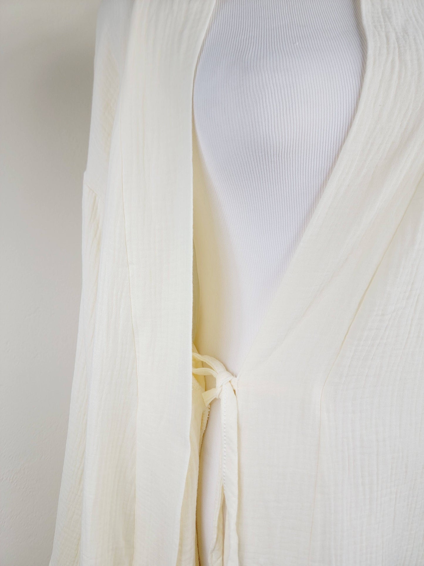 Women's Cotton Muslin Robe,Wrap style , Loose Sleeves,Belted