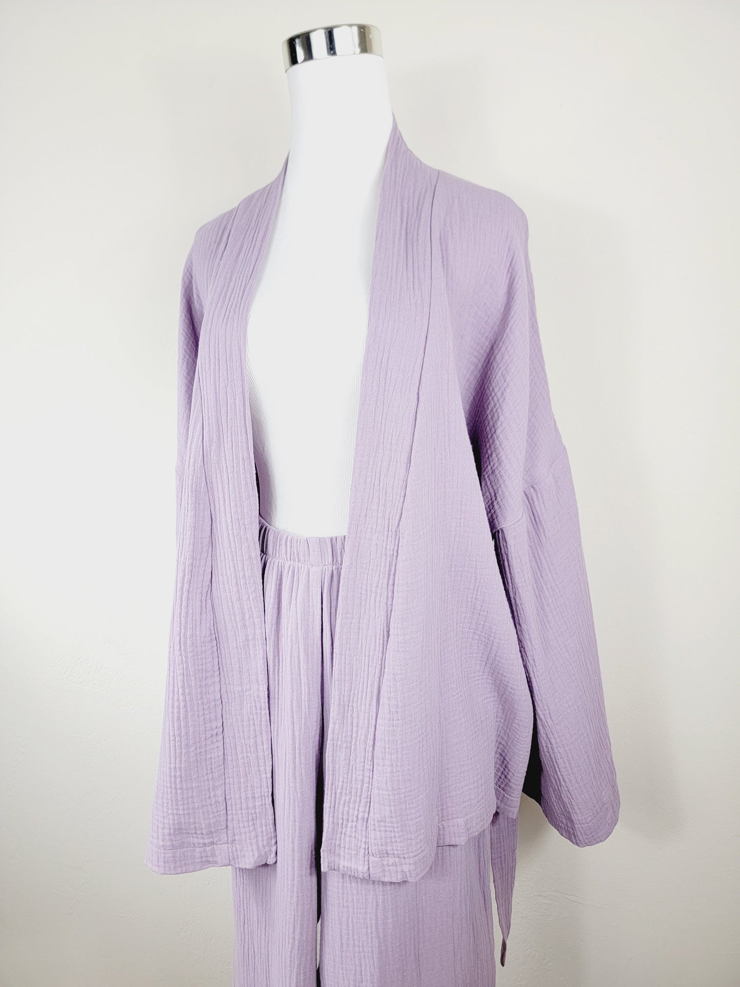 Breathable Muslin Set for Women, Versatile Everyday Wear, Lilac