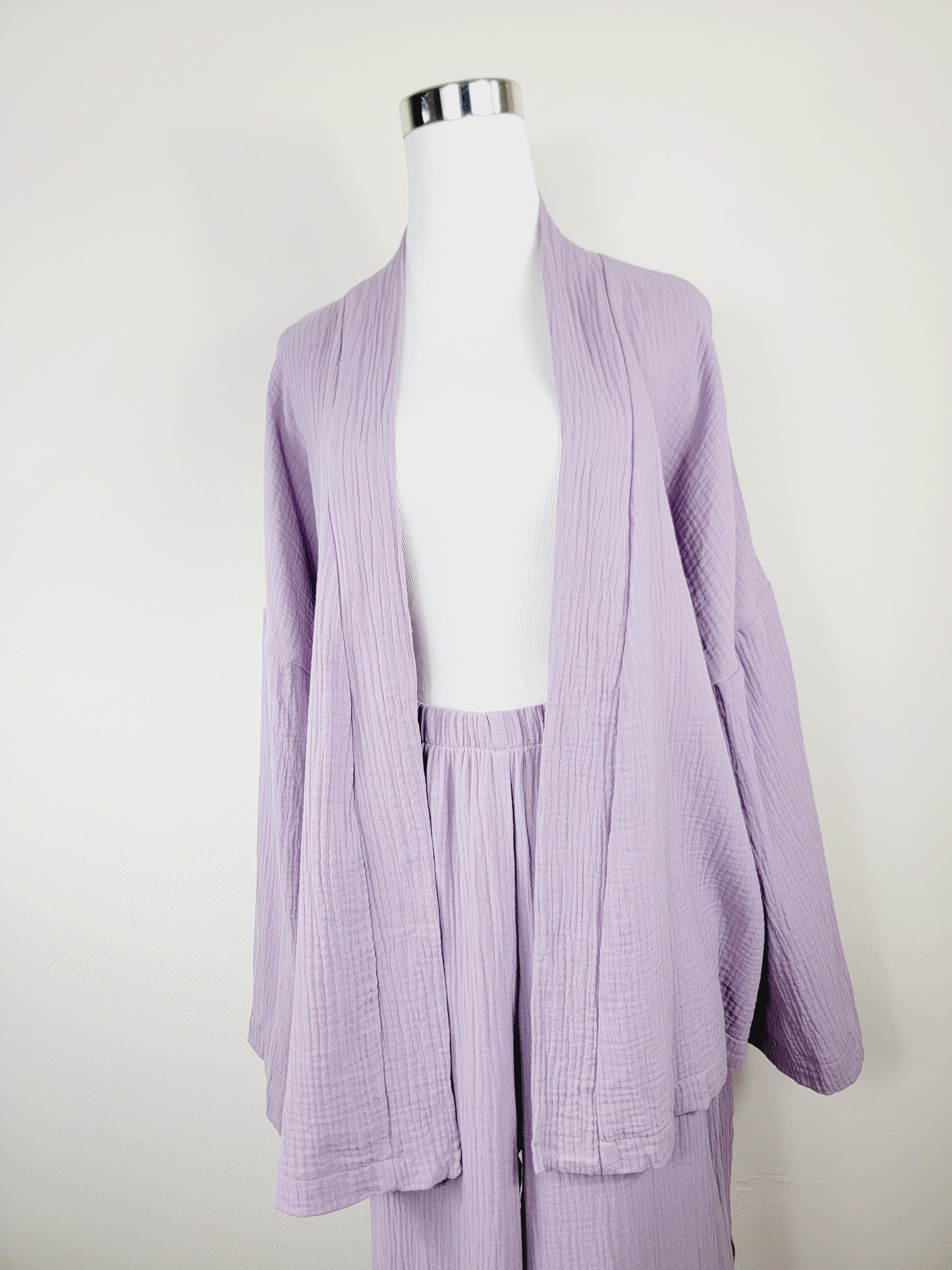 Breathable Muslin Set for Women, Versatile Everyday Wear, Lilac