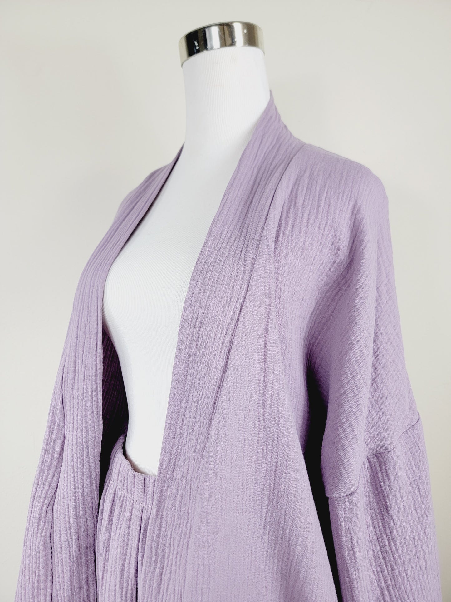 Breathable Muslin Set for Women, Versatile Everyday Wear, Lilac