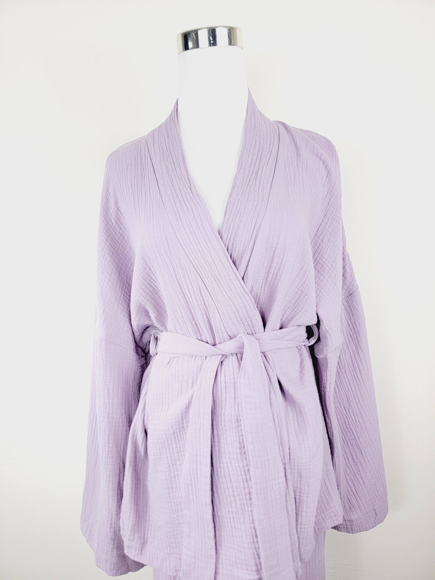 Breathable Muslin Set for Women, Versatile Everyday Wear, Lilac