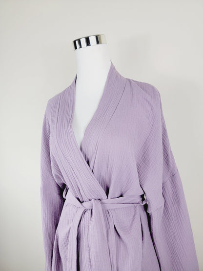 Breathable Muslin Set for Women, Versatile Everyday Wear, Lilac