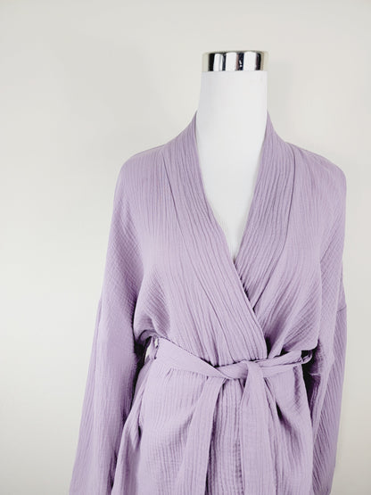 Breathable Muslin Set for Women, Versatile Everyday Wear, Lilac