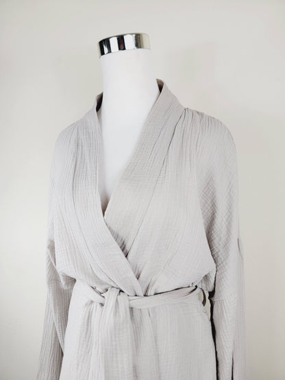 Breathable Muslin Set for Women, Versatile Everyday Wear, Gray