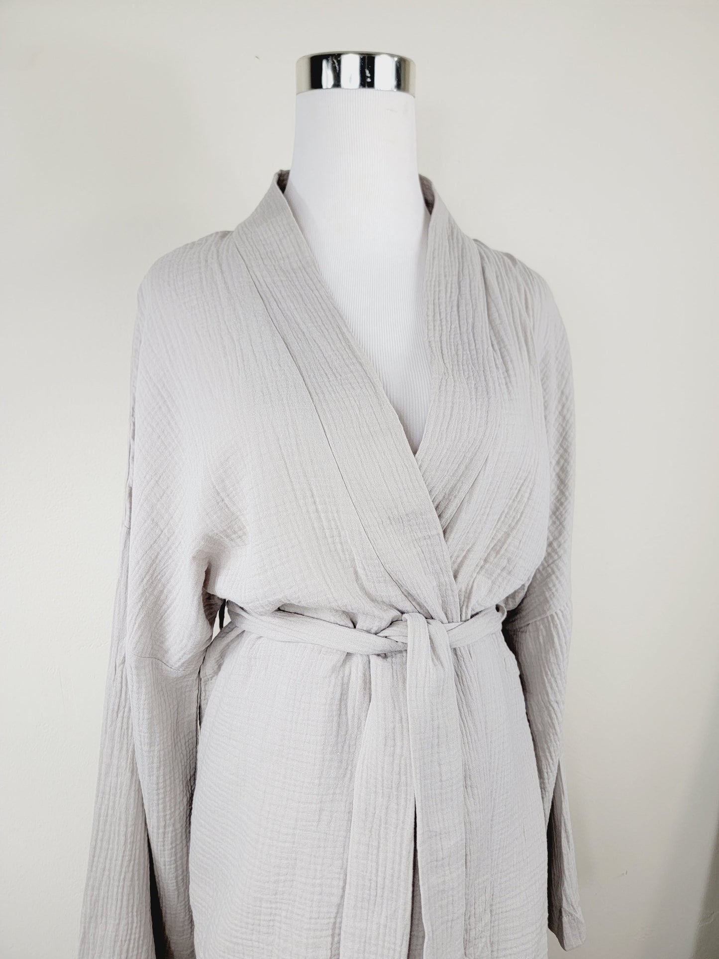 Breathable Muslin Set for Women, Versatile Everyday Wear, Gray