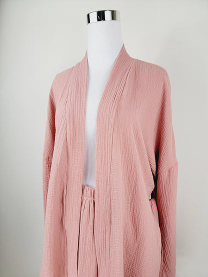 Breathable Muslin Set for Women, Versatile Everyday Wear , Blush