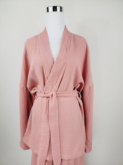 Breathable Muslin Set for Women, Versatile Everyday Wear , Blush