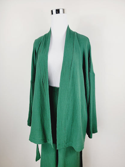 Breathable Muslin Set for Women, Versatile Everyday Wear , Green